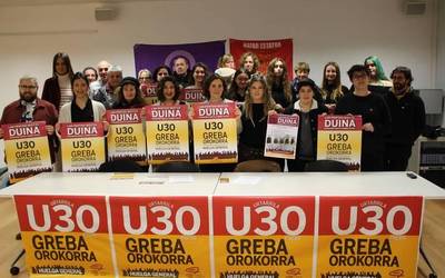 Hilaren 30eko greba orokorrarekin bat egitera deitu du herriko hainbat eragilek