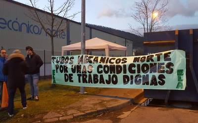 Greba mugagabean daude Tubos Mecánicos Norte lantegian, “lan baldintza duinen alde”
