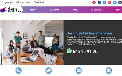 Gaztebizhitza ataria berbagai Gazte Bulegoaren geltokian