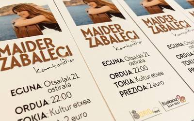 Zozketa: Maider Zabalegiren kontzerturako lau sarrera
