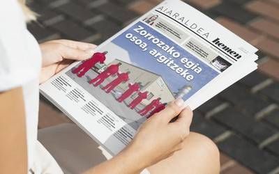 Zorroza enpresako lan heriotza, Aiaraldea Hemen hamabostekariaren azalean