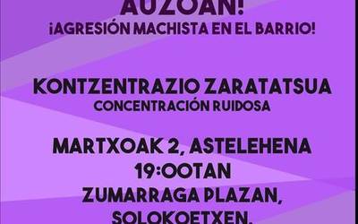 Bilbon jazotako azken eraso matxista salatzeko kontzentrazioa deitu du Kalamiak-ek