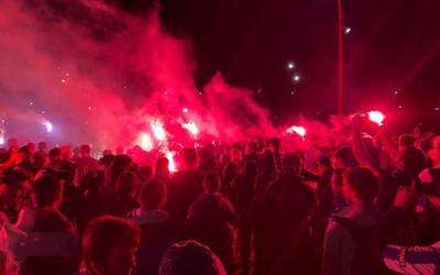 Ibarreko zaleak ere Reala animatzen egon dira Anduvan