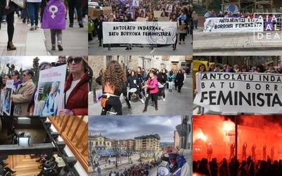 Martxoaren 8a borroka egun bihurtu dute ehunka emakumek Aiaraldean