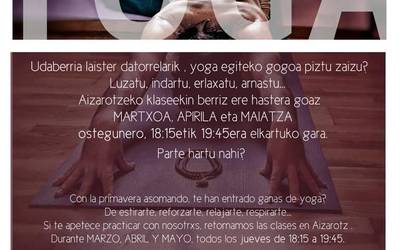 Berriz hasi da yoga ikastaroa Aizarotzen