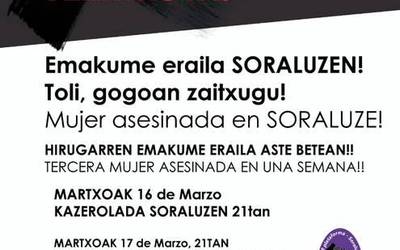 Bart Soraluzen gertatutako hilketa dela eta.