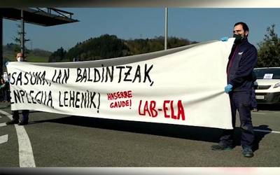 Indar-eko langileen protesta langileen osasuna lehenestea eskatuz