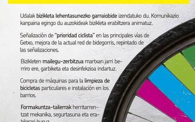 Getxon bizikletei lehentasuna emateko proposamena