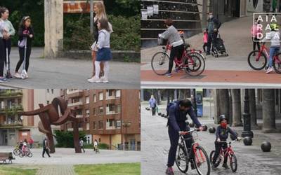 Umeekin batera atera da poza kalera, konfinamenduak badirau ere