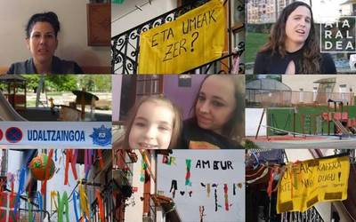 Aiaraldeko haurrak, kalera ateratzeko prest