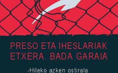 Preso eta iheslariak etxeratzearen alde elkarretaratzea egingo dute gaur