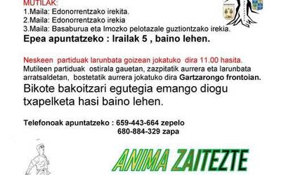 Pilota Goxuko txapelketa aurreratu du Kirol Batzordeak