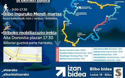 Irailaren 19an, larunbata, Bilbo inguruko martxa eta mobilizazioa antolatu ditu Sarek