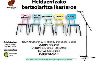 Helduendako bertsolaritza ikastaroa urritik abendura bitartean