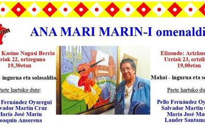 Ana Mari Marini omenaldia Elizondon urriaren 23an