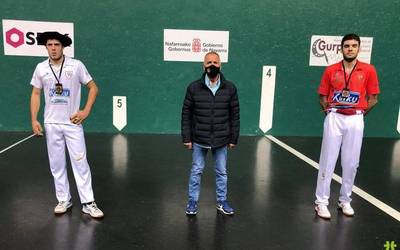 Anartz Olano eta Oian Canabal txapeldunorde izan dira Nafarroako buruz buruko pilota txapelketan