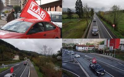 Auto-karabanan zeharkatu dute Aiaraldea, eskualdearen etorkizunaren alde