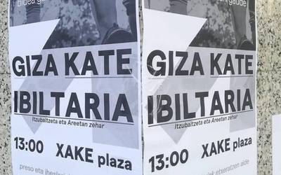 Euskal preso eta iheslariak etxeratzearen aldeko giza katea osatuko dute zapatuan