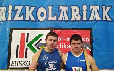 Hirugarren izan dira Etxeberria eta Goia Aizkolari gazteen binakako txapelketako lehen finalerdian