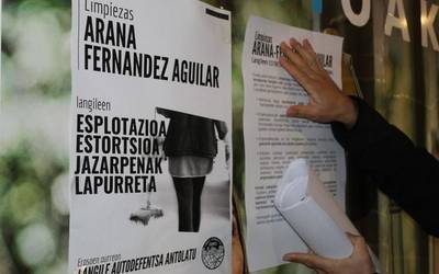 Bilboko Langile Autodefentsa Sareak gatazka abiatu du garbiketa enpresa batekin