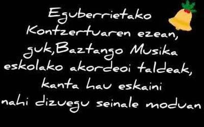 Baztango Musika Eskolako akordeoi taldeak Eguberrietako kanta bat partekatu du