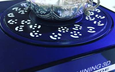 Zilarrezko katiluaren 3Dko planoa egina