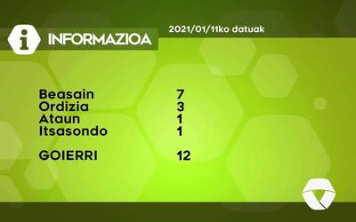 12 COVID-19 kasu berri aurkitu dituzte astelehenean Goierrin