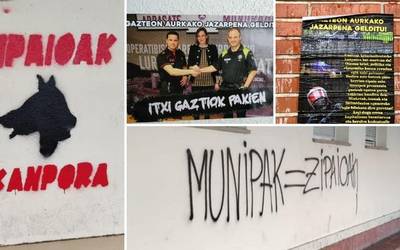 Asteburuan pintaketak egin eta pegatinak jarri izana salatu du Udal Gobernuak