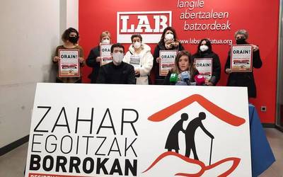 Nafarroako zahar egoitzetako hitzarmen baten aldeko kanpaina hasi du LAB sindikatuak