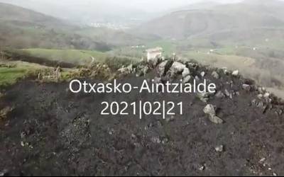 Sutearen ondotik Arizkungo bazterrak nola gelditu diren erakutsi du Albaro Soulek bideo eder batean