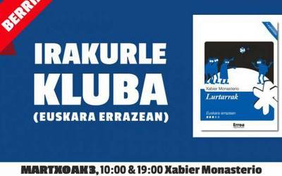 "Lurtarrak" liburuaz arituko dira martxoko Irakurzaleen Txokoan