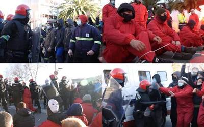 2 atxilotu, 6 identifikatu eta zenbait zauritu Tubacexeko langileen protestan