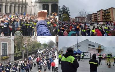 Erabateko babesa jaso dute gehiengo sindikalak enpleguen defentsan deitutako lanuzte eta mobilizazioek