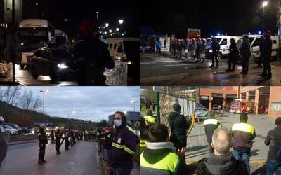 Poliziaren presentzia handiarekin, istilurik gabe eta suhiltzaileekiko elkartasunarekin igaro da Tubacexeko langileen 30. greba eguna
