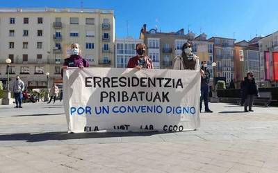 Hitzarmenaren aldeko zazpigarren greba eguna Arabako egoitza pribatuetan