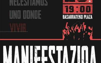 Basarrateko familia baten etxegabetzea gelditzeko manifestazioa egingo dute gaur