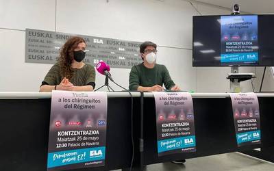 UGT eta CCOO sustatzeko gobernuak Barcina eta Sanzen "irizpide antidemokratikoak" berreskuratu dituela salatu du ELAk