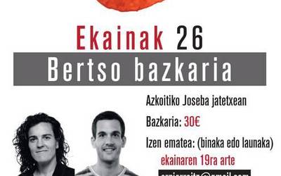 Larunbateko bertso bazkarirako izena eman daiteke oraindik