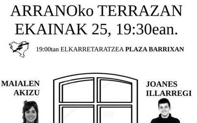 Balkoitik balkoirako bertso saioa gaur Arranoko terrazan
