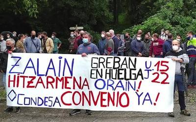 Zalain Transformados lantegiko lehenbiziko greba egunak jarraipen zabala izan du