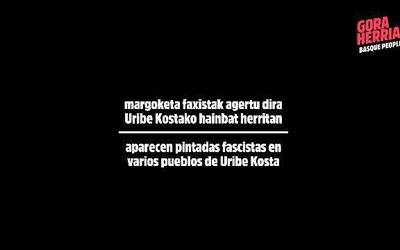 Leioa, Erandio eta Getxon agertutako pintaketa faxistak salatzeko elkarretaratzea egingo dute martitzenean Erandion