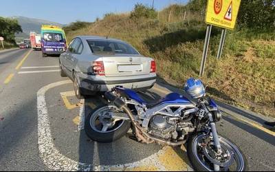 Motor gidari bat ospitaleratu dute Saratxon istripua izan eta gero