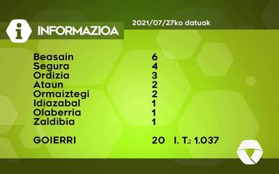 20 COVID-19 kasu berri aurkitu dituzte asteartean Goierrin
