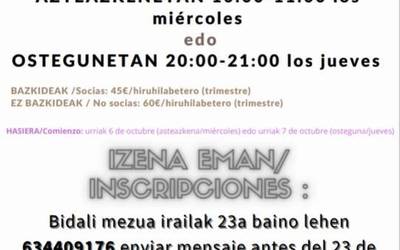 Zabalik dago Orozkon burutuko den 'Feldenkrais metodo' ariketan izena emateko epea