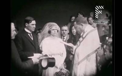 Lezaman ezkontza bati buruzko pelikula grabatu zen 1921ean