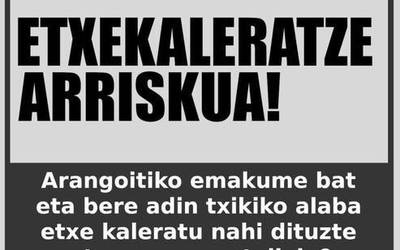 Arangoitiko familia bat kaleratze arriskuan dago