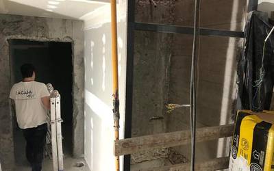 Igogailua jartzeko Olarango obra, eginda