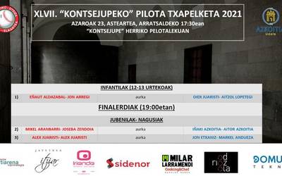 Kontzejupe pilota txapelketako finalerdien egutegia