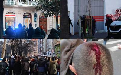 Protesta artean, Ertzaintzak Gasteizko Zentro Sozialista desalojatu du