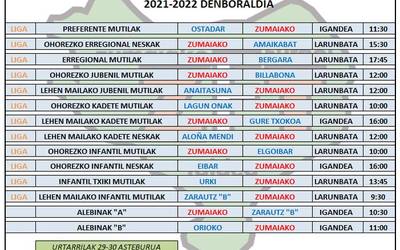 Asteburu honetako partidak